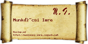 Munkácsi Imre névjegykártya